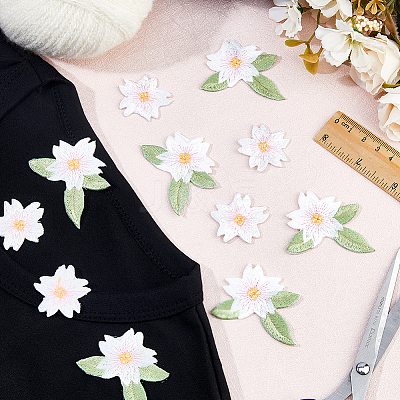 20Pcs 2 Styles Flower Embroidery Cloth Sew on Appliques PATC-FH0001-20-1