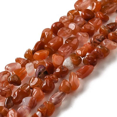 Natural South Red Agate Beads Strands G-D081-A07-1