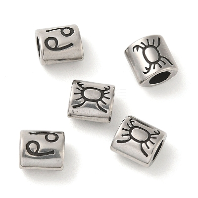 Oval with Constellation 304 Stainless Steel Beads STAS-E215-05AS-04-1