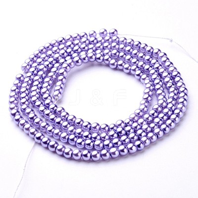 Glass Pearl Beads Strands X-HY-4D-B25-1