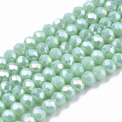 Electroplate Glass Beads Strands EGLA-A034-P10mm-B16-1
