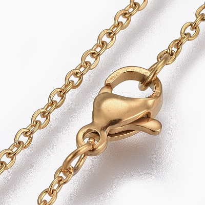 304 Stainless Steel Cable Chain Necklaces NJEW-F248-23A-G-1
