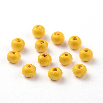 Dyed Natural Wood Beads WOOD-Q006-6mm-03-LF-1