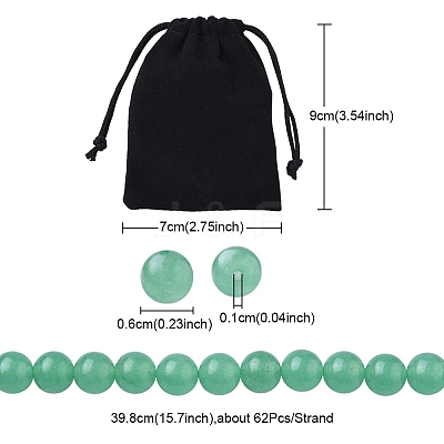 1 Strand Natural Green Aventurine Beads Strands G-YW0001-35A-1