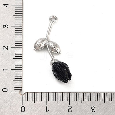 Alloy Resin Flower Pendants PALLOY-U003-06P-04-1