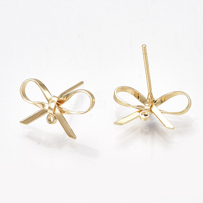 Brass Stud Earring Findings X1-KK-S350-013G-1