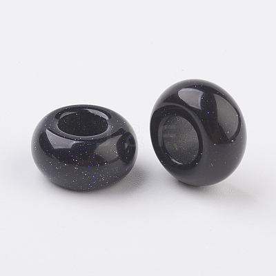 Synthetic Blue Goldstone European Beads G-G740-14x8mm-17-1