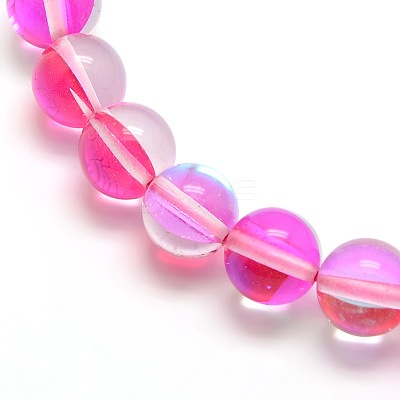 Synthetic Moonstone Beads Strands G-F143-8mm-M-1