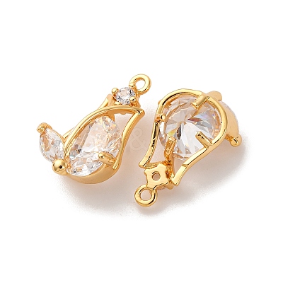 Brass Micro Pave Cubic Zirconia Pendants X-KK-K382-46G-1