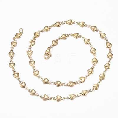 304 Stainless Steel Heart Link Chain Jewelry Sets SJEW-H103-A-01G-1