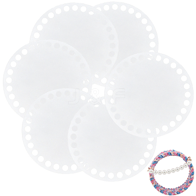 6Pcs Flat Round Acrylic Sheet MACR-CP0001-01B-1