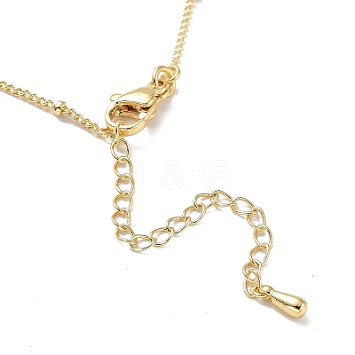 Initial Letter Brass Pendant Necklace NJEW-A015-21G-H-1