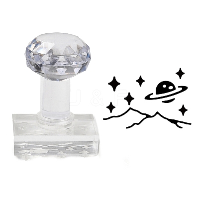 Clear Acrylic Soap Stamps with Handle DIY-XCP0002-91E-1