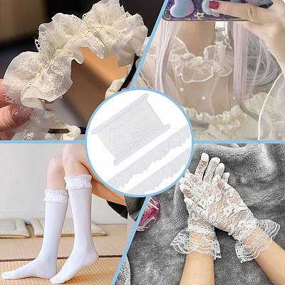 20 Yards Polyester Lace Ribbons OCOR-GF0003-29A-1