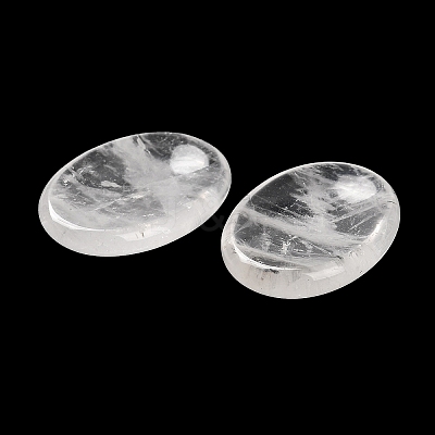 Natural Quartz Crystal Oval Worry Stone G-R487-01B-1