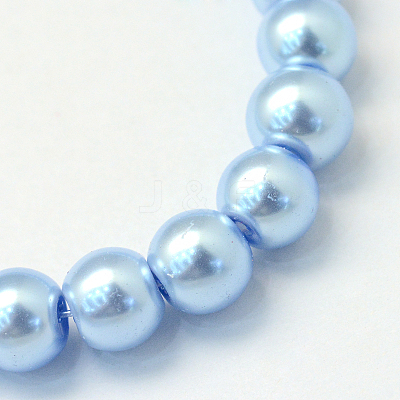 Baking Paint Pearlized Glass Pearl Round Bead Strands HY-Q003-10mm-24-1