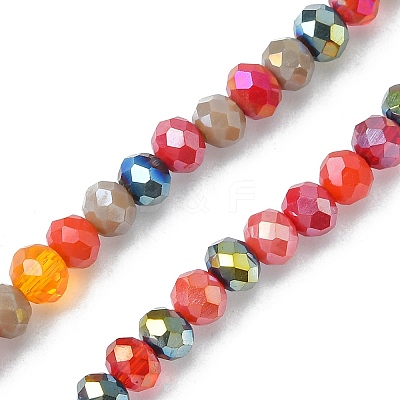 Electroplate Glass Beads Strands EGLA-yw0002-C03-1