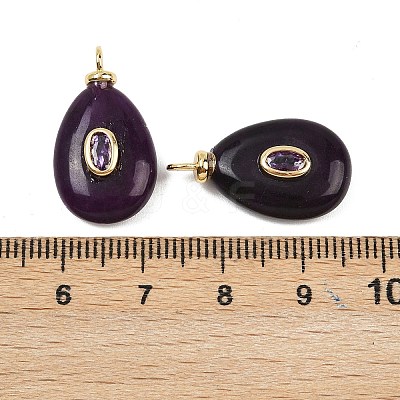 Dyed Natural White Jade Pendants X-KK-B157-42D-07-1