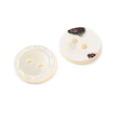 Natural Shell Flat Round Buttons with Carved Rim Recessed Center SH-CBA18B6-02B-03-1