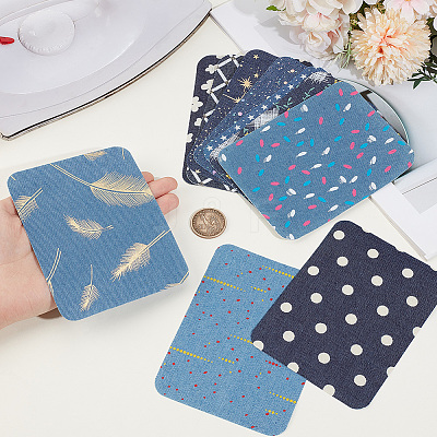 20Pcs 10 Styles Rectangle Cloth Patches PATC-CY0001-64-1