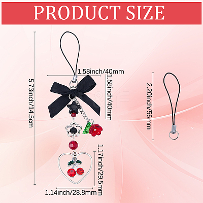 DIY Cherry Polyester Mobile Strap Making Kits DIY-SC0033-68-1
