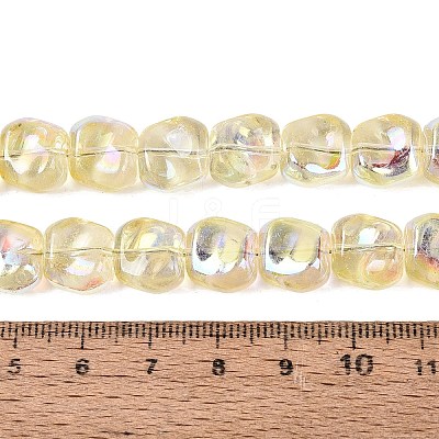 Electroplate Transparent Glass Beads Strands EGLA-N057-02A-03-1