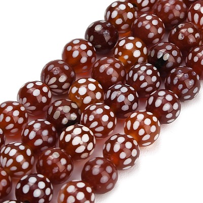 Tibetan Style dZi Beads Strands GG-NH0001-A01-8MM-1