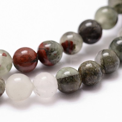 Natural African Bloodstone Beads Strands G-G735-32-10mm-1