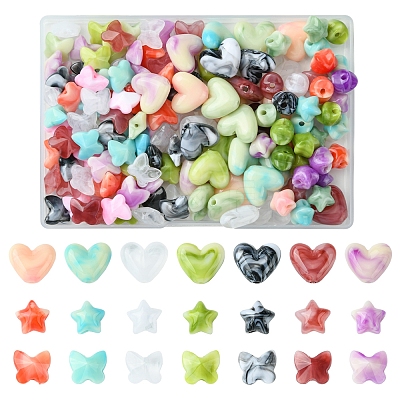120Pcs 3 Styles Imitation Gemstone Acrylic Beads Sets OACR-FS0001-84-1