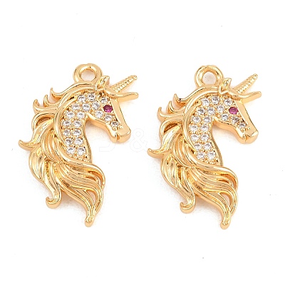 Brass Micro Pave Cubic Zirconia Pendants KK-A298-04G-1