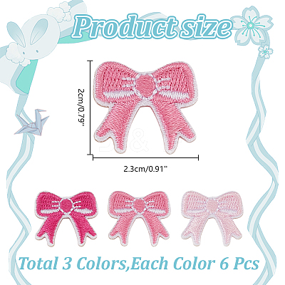 18Pcs 3 Colors Computerized Embroidery Cloth Iron on/Sew on Patches DIY-DR0001-96-1