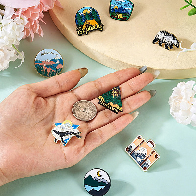 10Pcs 10 Style
Creative Zinc Alloy Brooches JEWB-YS0001-06-1