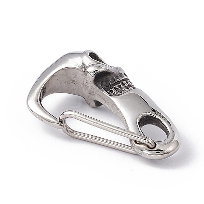 Non-Tarnish 304 Stainless Steel Push Gate Snap Keychain Clasps STAS-G290-01P-1