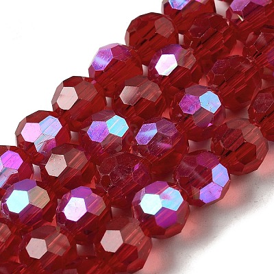 Electroplate Transparent Glass Beads Strands EGLA-A035-T8mm-L07-1