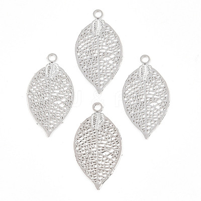 Rack Plating Brass Filigree Pendants KKC-T001-42P-1