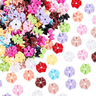 200Pcs Spray Paint Opaque Acrylic Beads OACR-DR0001-02-1