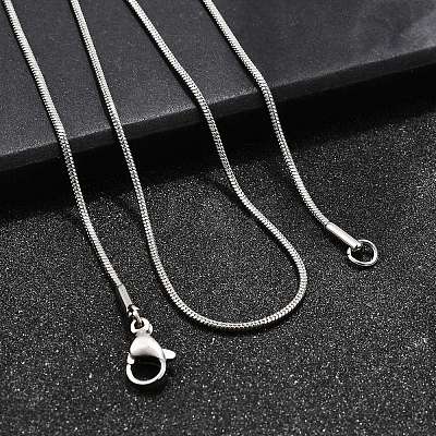 Tarnish Resistant 304 Stainless Steel Snake Chain Necklaces STAS-M174-018P-A-1