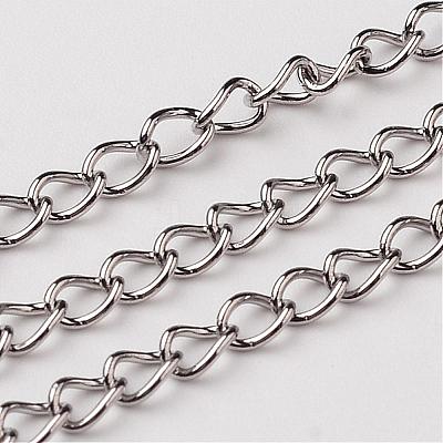 Tarnish Resistant 304 Stainless Steel Curb Chains CHS-O005-17C-1