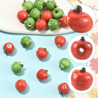 20Pcs 2 Colors Handmade Porcelain Beads PORC-FS0001-58-1