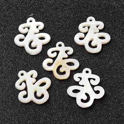 Natural Freshwater Shell Pendants SHEL-Z001-06-1
