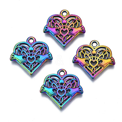 Rack Plating Rainbow Color Alloy Pendants PALLOY-S180-319-1