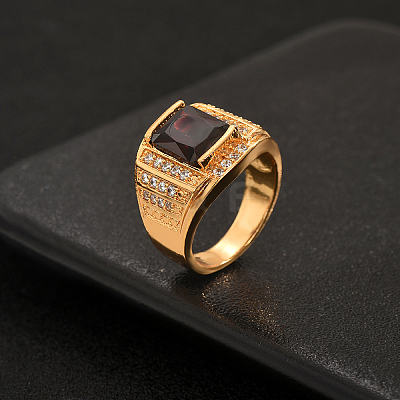 201 Stainless Steel Micro Pave Cubic Zirconia Finger Rings for Men ED4296-2-1