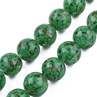 Handmade Gold Sand Lampwork Beads LAMP-S194-008C-10-1