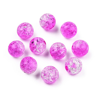 Transparent Crackle Acrylic Beads CACR-N002-02B-1