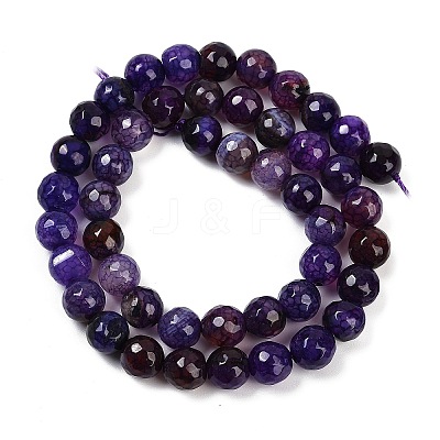 Faceted Natural Crackle Agate Beads Strands LS-G-F447-8mm-G01-01-1