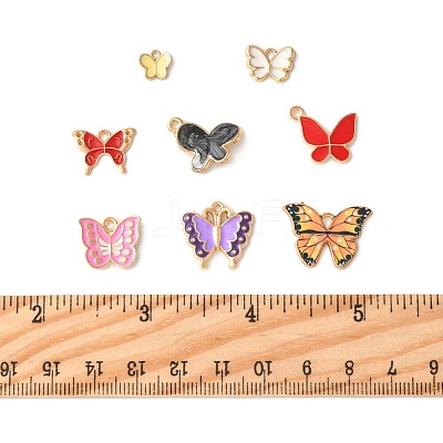 80Pcs 8 Styles Alloy Enamel Pendants ENAM-FS0003-62-1
