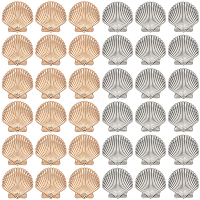40Pcs 2 Colors 1-Hole Alloy Shank Buttons BUTT-CY0001-28B-1