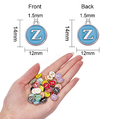 120Pcs 12 Colors Golden Plated Alloy Charms ENAM-SZ0001-64Z-1