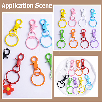 18Pcs 9 Colors Spray Painted Zinc Alloy Swivel Clasps FIND-SP0005-54-1