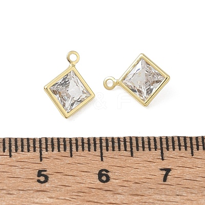 Brass Pave Clear Cubic Zirconia Charms CU-CBAD360-04G-01-1
